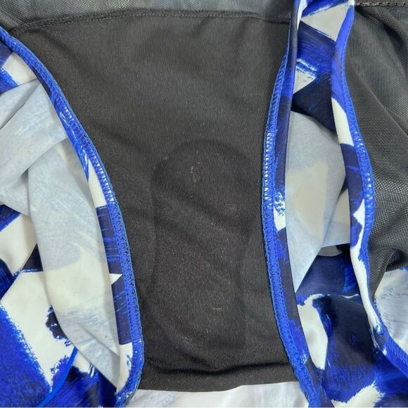 Sea & Sand Blue Paint Asymmetrical Wrap Swimdress - Picture 10 of 14